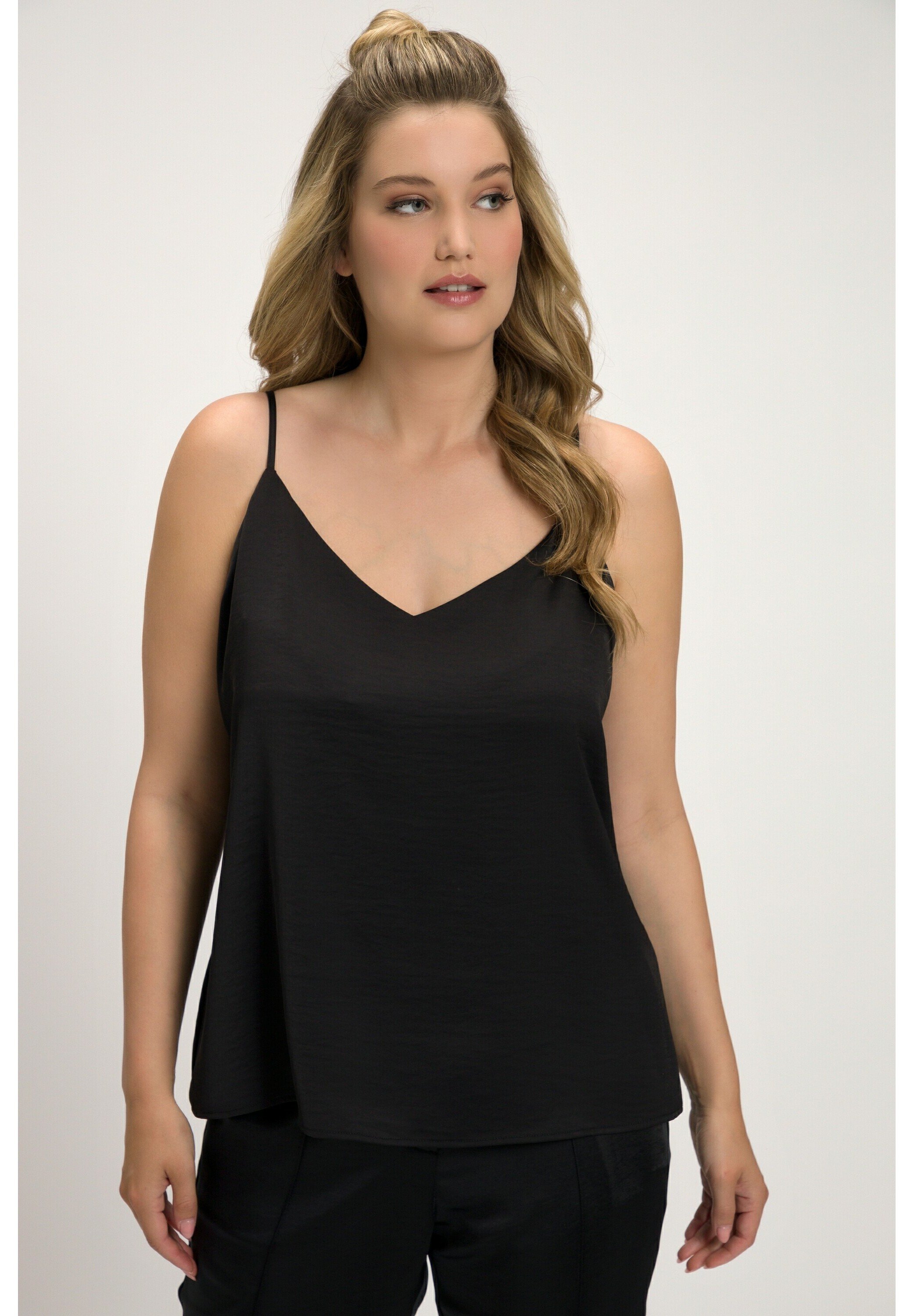Ulla Popken Basic-v-Top - Maglietta da Donna, Papavero, 48-50