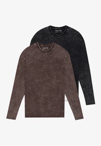 2 PACK UNISEX - Tops ar garām piedurknēm - true black/mole