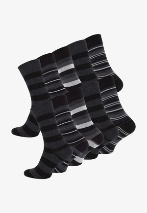 Vincent Creation CASUAL STRIPES 10 PAAR - Calze - schwarz grau