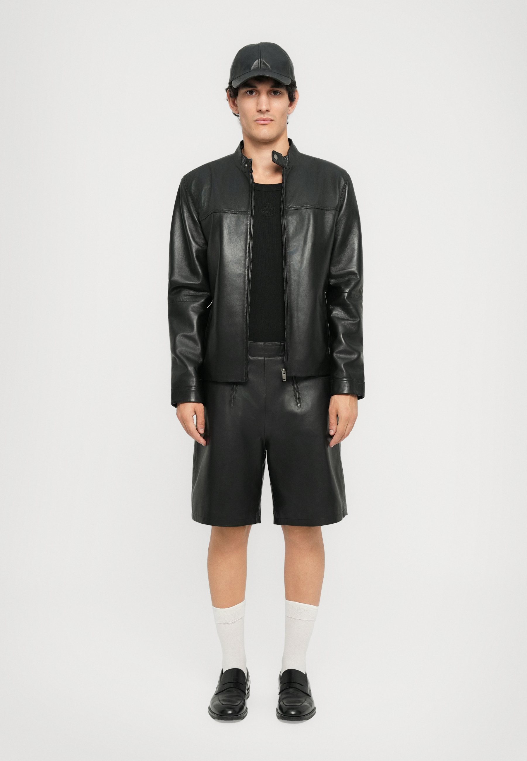 studiolab404.com Leather Short Jacket STUDIO ID RACER JACKET