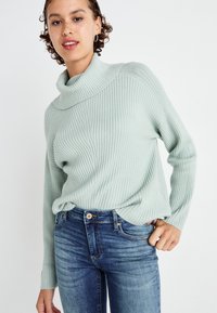 ONLY ONLKATIA SADDLE ROLL NECK - Maglione - aqua gray melange
