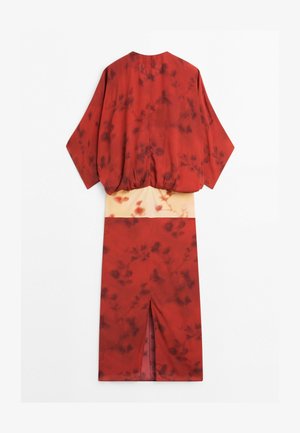 Massimo Dutti, PRINTED FLOWING DRESS WITH SASH DETAIL - Maxikleid - red