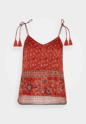 Vero Moda VMLUCY STRING SINGLET BOHO - Felső - barn red