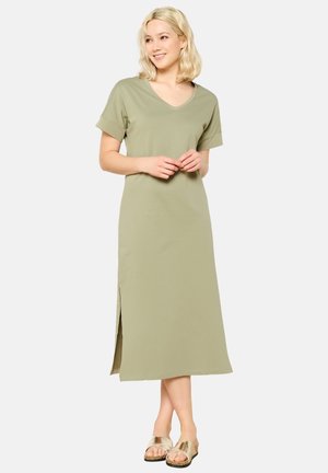 MIDI WITH V-NECK - Robe de jour - khaki faded