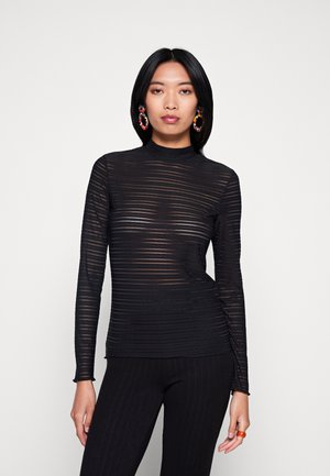 YAS YASDICTE HIGH NECK - Μπλούζα με μακριά μανίκια - black