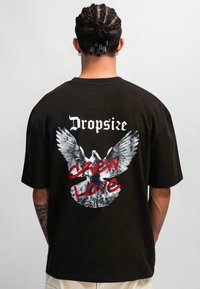 Dropsize - CREW DOVE  - Marškinėliai su spaudiniu - washed black Miniatiūros vaizdas 1