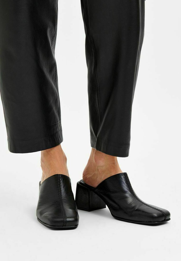 Selected Femme Muiltjes met hak - black/zwart - Zalando.be