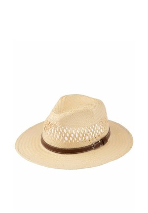 WIDE BRIM WITH BELT DETAIL - Hat - beige