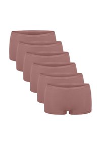 Ljuslila hipsterunderkläder i ett set, tillverkade av mjukt stretchmaterial. Har en bred elastisk midjeband och sömlös design för ökad komfort.
