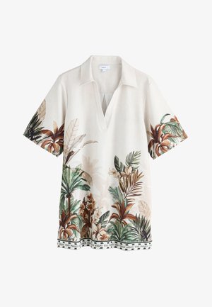 Next, REGULAR FIT - COLLARED KAFTAN - Tunic - cream palm print