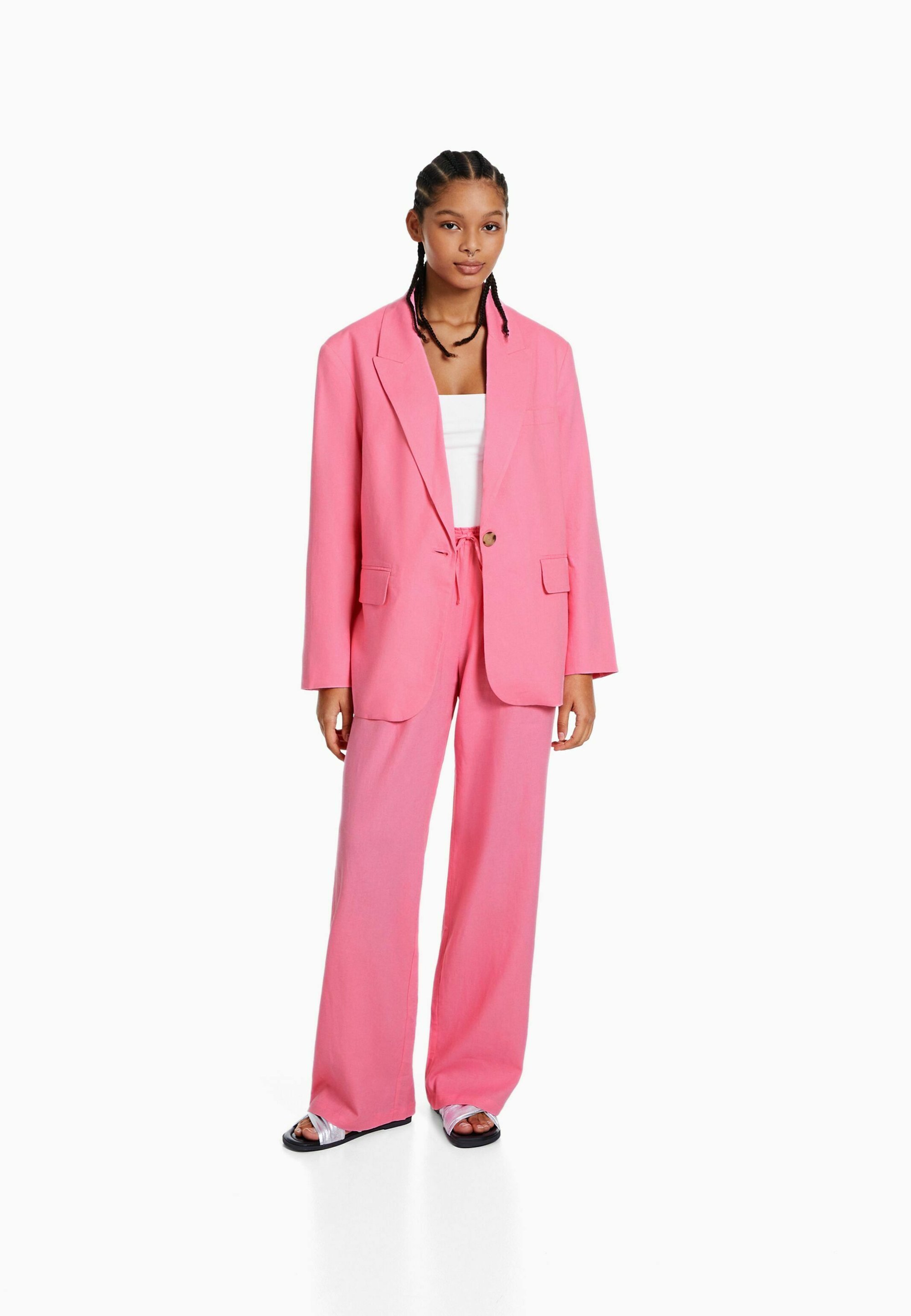 bershka pink blazer dress Blazer Dress Pink Blazer Bershka Bershka Vestido Blazer Blazer Boxy Doble Botonadura Cazadoras Y