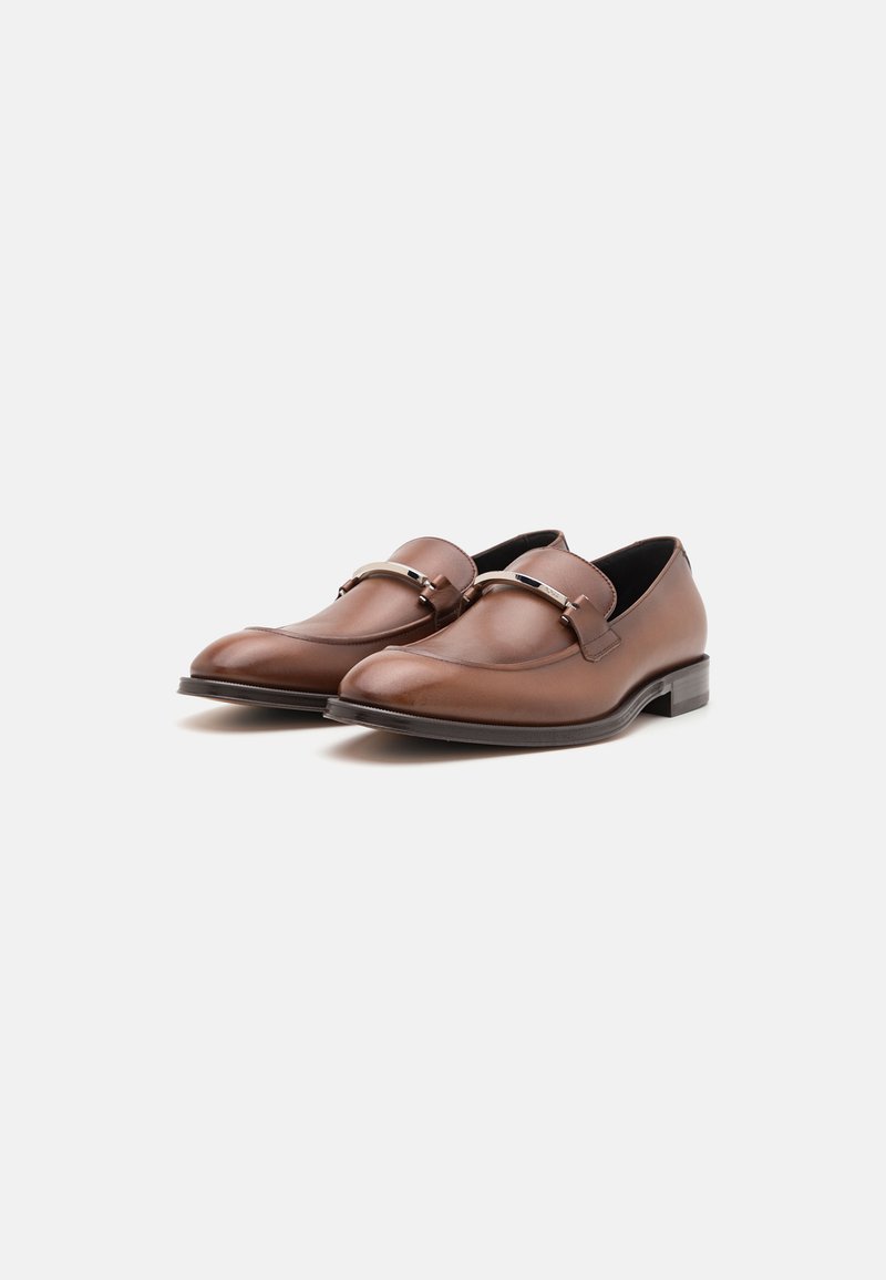 Boss Tan Leather Slip-On Loafers with Metal Bit s-l400.jpg main image 2