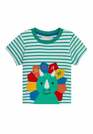 Babyhug 100% Cotton Knit Sleeveless Striped & Giraffe Print Sando Pack Of 3 - Blue White & Yellow