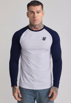 SIKSILK, LS MUSCLE FIT - Longsleeve - white,navy
