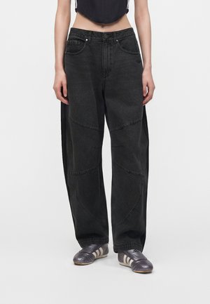adidas Originals, PANTS - Wide leg - medium black denim