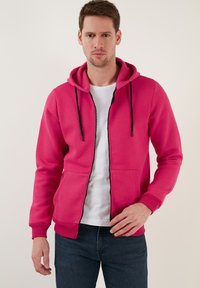 Buratti Majica s kapuljačom i patentnim zatvaračem - fuchsia