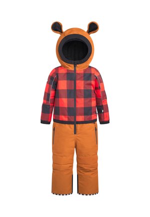 TEDDY - Overall - leather brown/red checkered