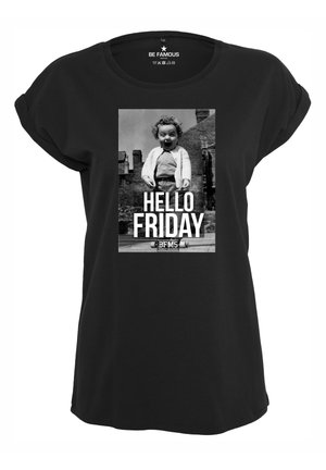 CLASSIC ROLL UP  HELLOFRI - Print T-shirt - black