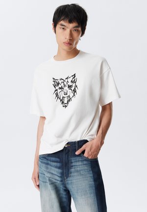 BOXY GRAPHIC - Tričko s potlačou - white - tiger wolf