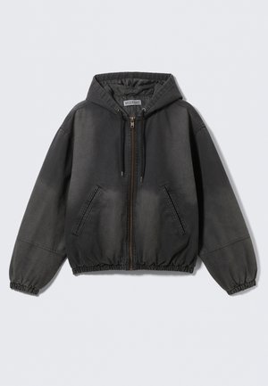 Weekday HOODIE JACKET CHAPMAN - Giubbotto Bomber - black wash