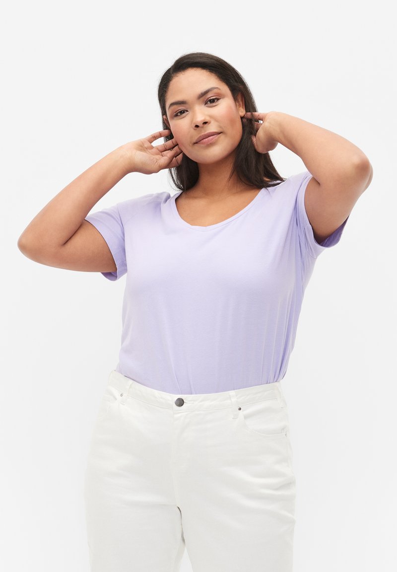 Zizzi Camiseta básica - lavender