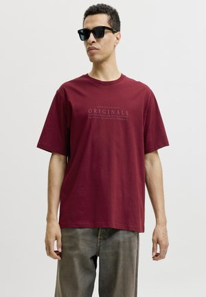 Jack & Jones, JORCATSKILLS MINIMAL TEE CREW NECK - T-Shirt basic - cabernet