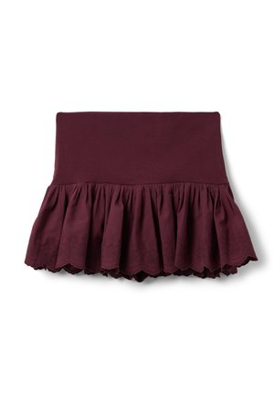 B.ANGEL, SKIRT WITH EMBROIDERED RUFFLE - A-lijn rok - wine purple