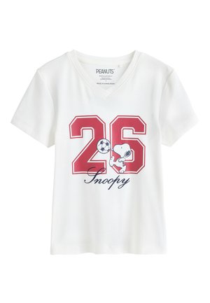 Next, REGULAR FIT - LICENSE SNOOPY HIGH V-NECK WHITE FOOTBALL GRAPHIC T-SHIRT . - T-shirt print - white