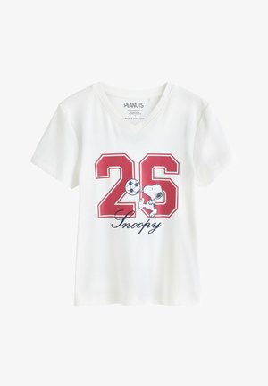 Next, REGULAR FIT - LICENSE SNOOPY HIGH V-NECK WHITE FOOTBALL GRAPHIC T-SHIRT . - T-shirt imprimé - white