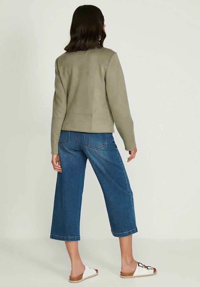 M\u0026Co Faux leather jacket - khaki 