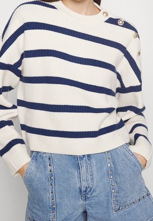 Strickpullover - mottled dark blue