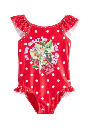 REGULAR FIT  - Badeanzug - red polka dot flower