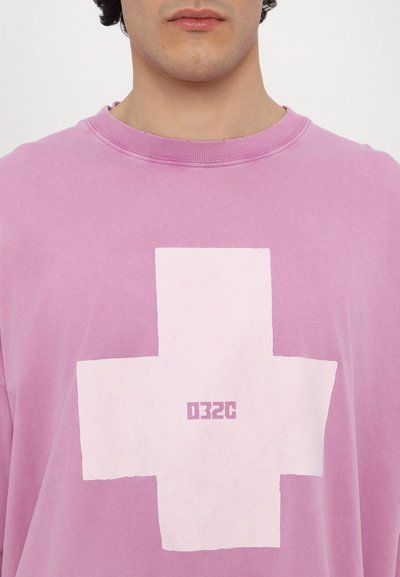 032c POINT OVERSIZED UNISEX - Print T-shirt - faded pink