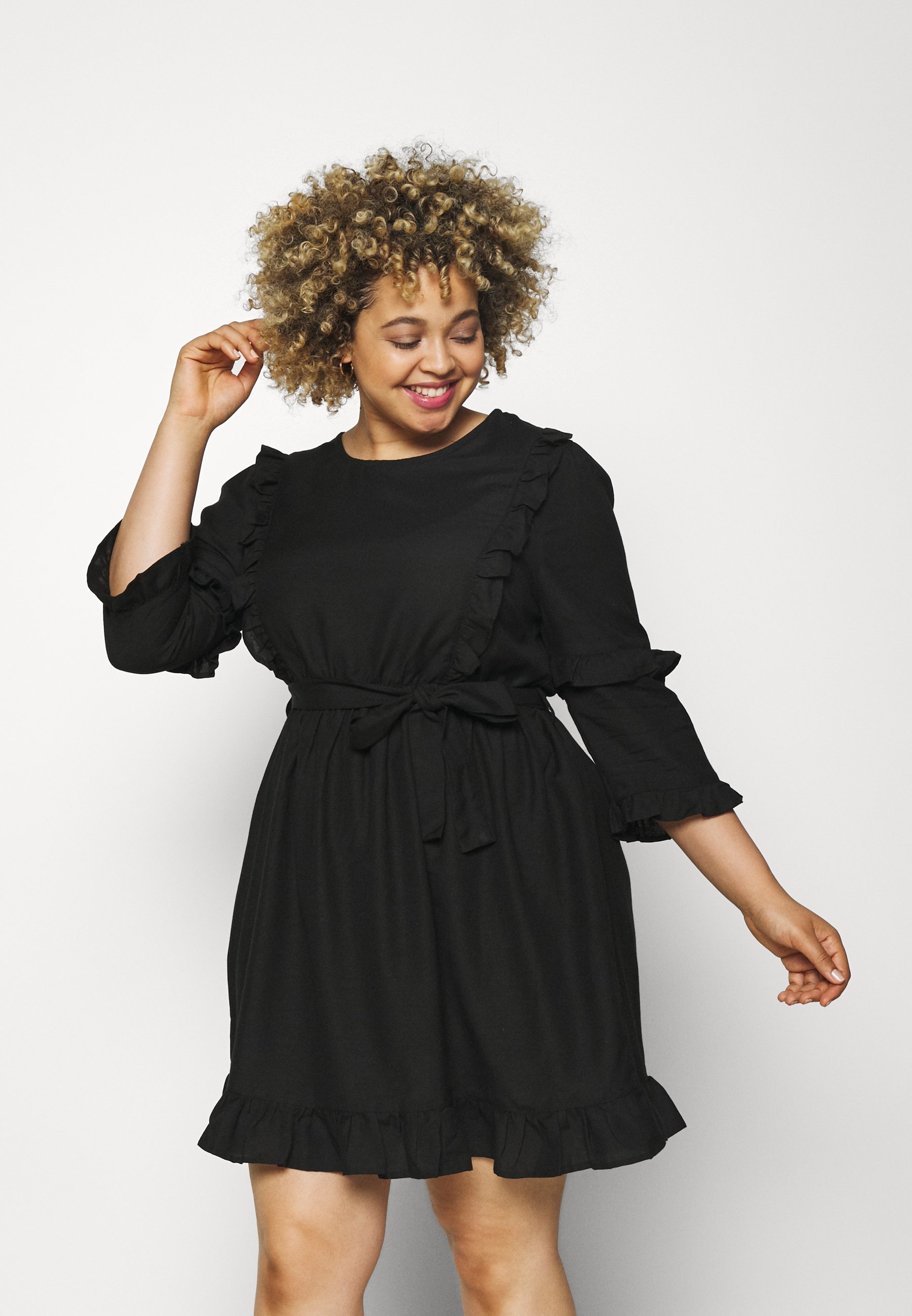 Simply Be SKATER DRESS WITH TIE WAIST 