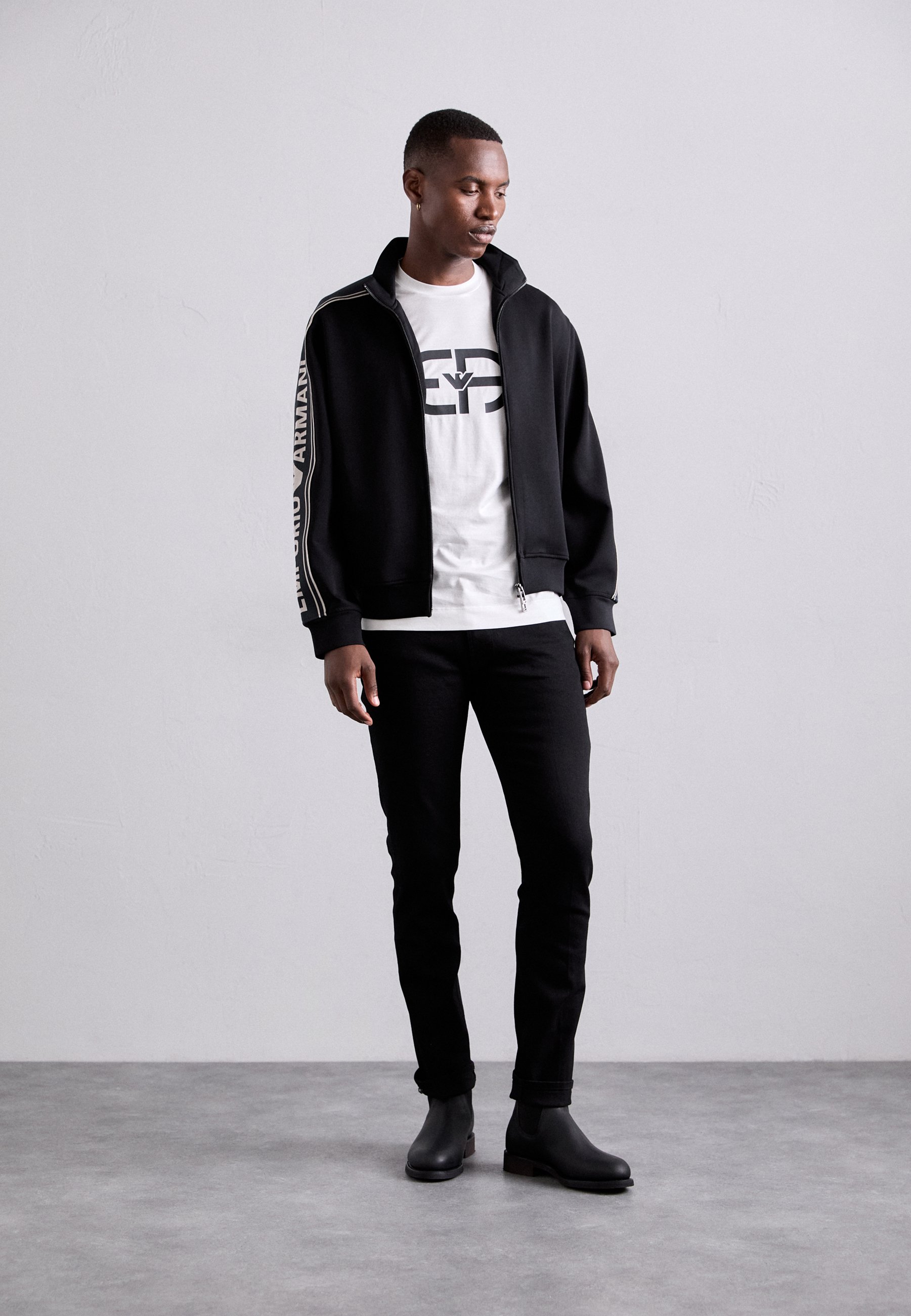 Emporio Armani Zip-up sweatshirt - black beauty/black - Zalando.co.uk