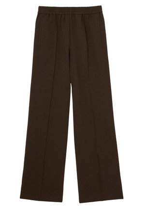 PETITE FIT - ROBYN SIDE STRIPE WIDE LEG - Pantaloni - chocolate brown