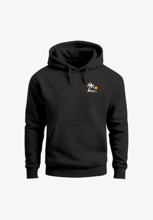 Neverless, HOODIE HERREN PRINT - LOGO DESIGN PALME - AUFDRUCK - Kapuzenpullover - schwarz