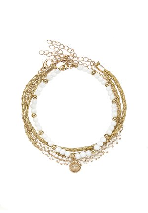 3 PACK - Anklet - altgoldfarben weiß