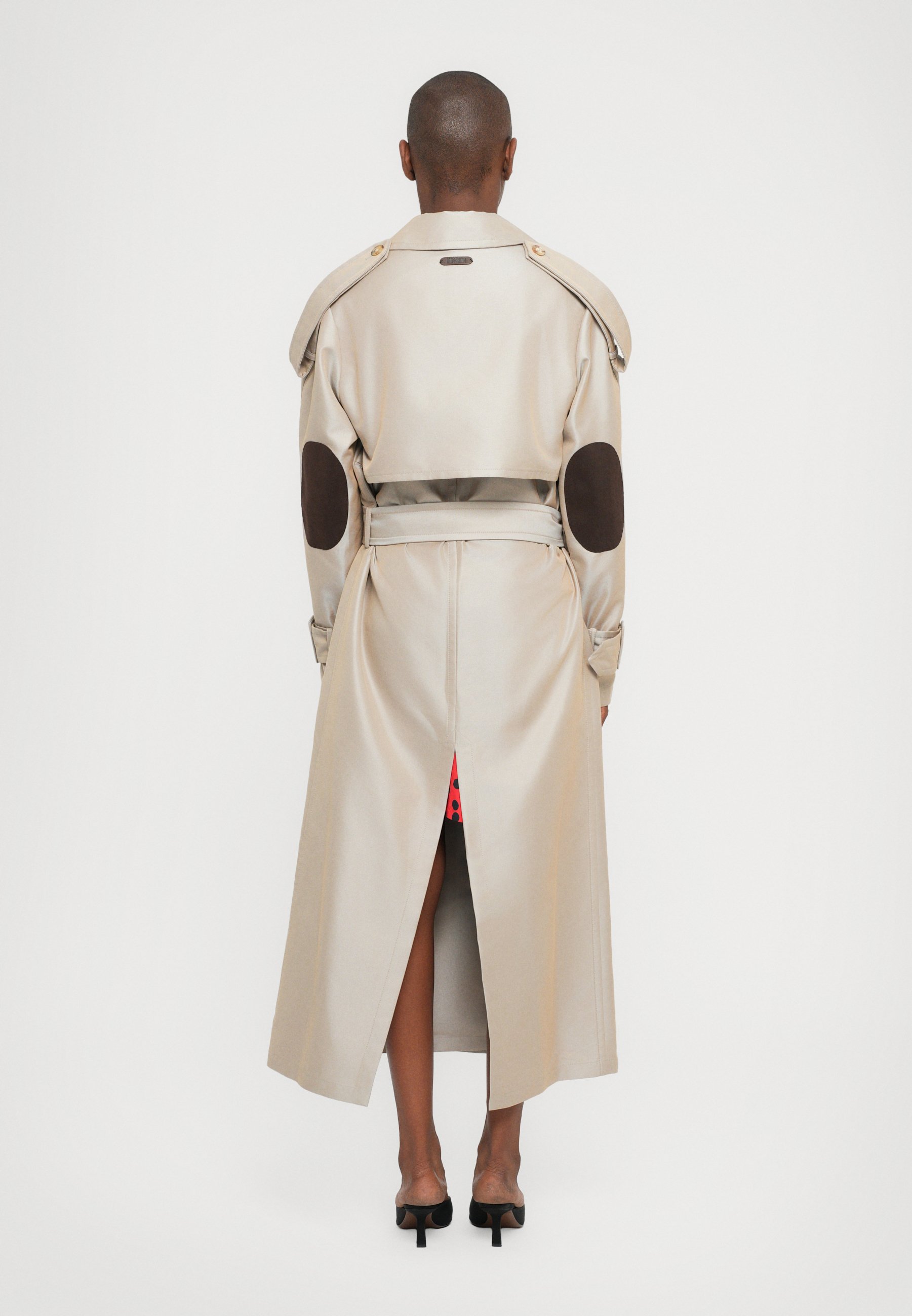 MOSCHINO IRIDESCENT DIAGONAL LONG JACKET - Trenchcoat