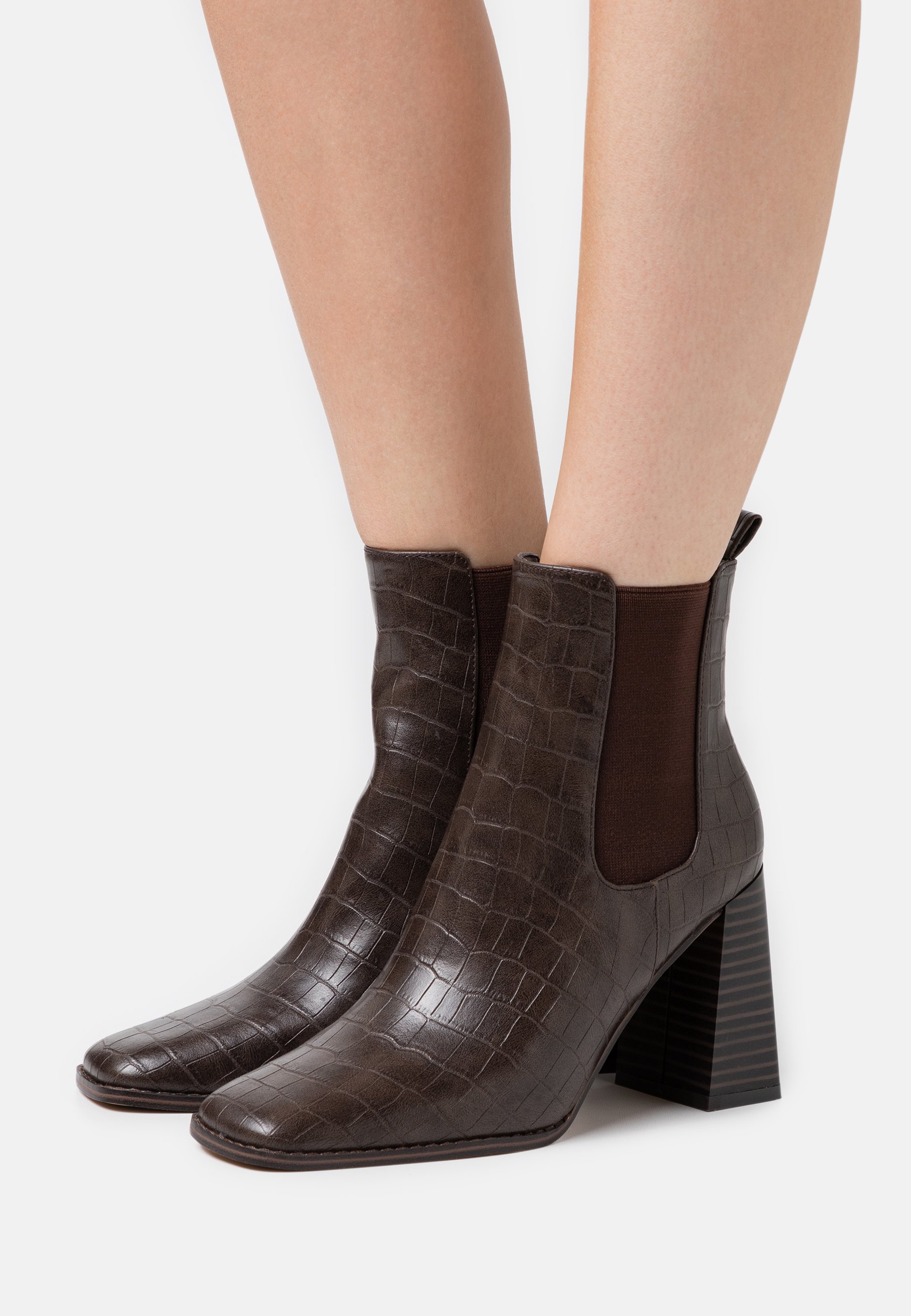 flared block heel boots