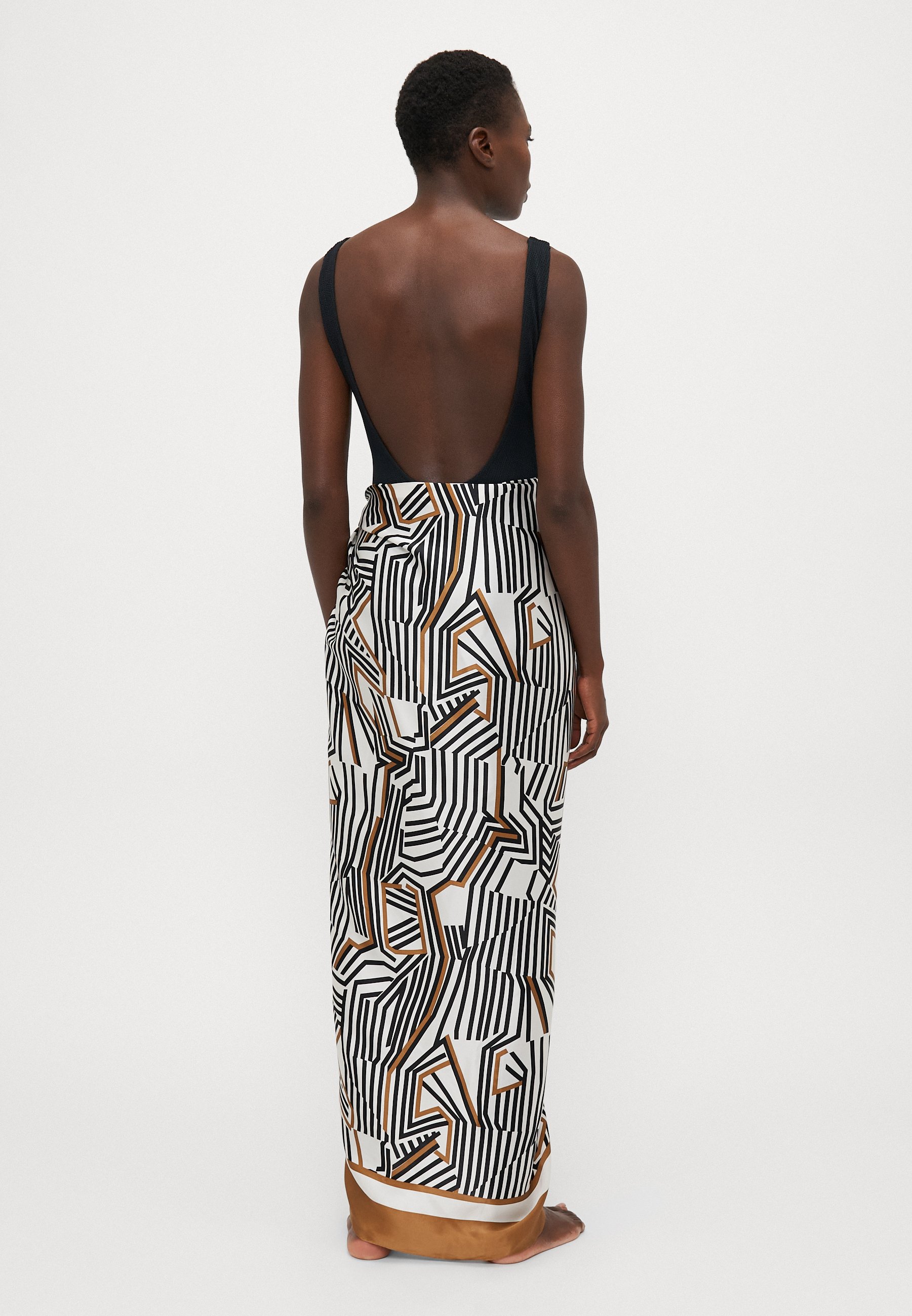 【Max Mara Beachwear】Otticoシルク ビーチカバーアップ パレオ Ottico silk beach cover-up in multicoloured - Max Mara
