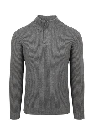 Suitable, MOU HALF ZIP - Strickpullover - antraciet grijs