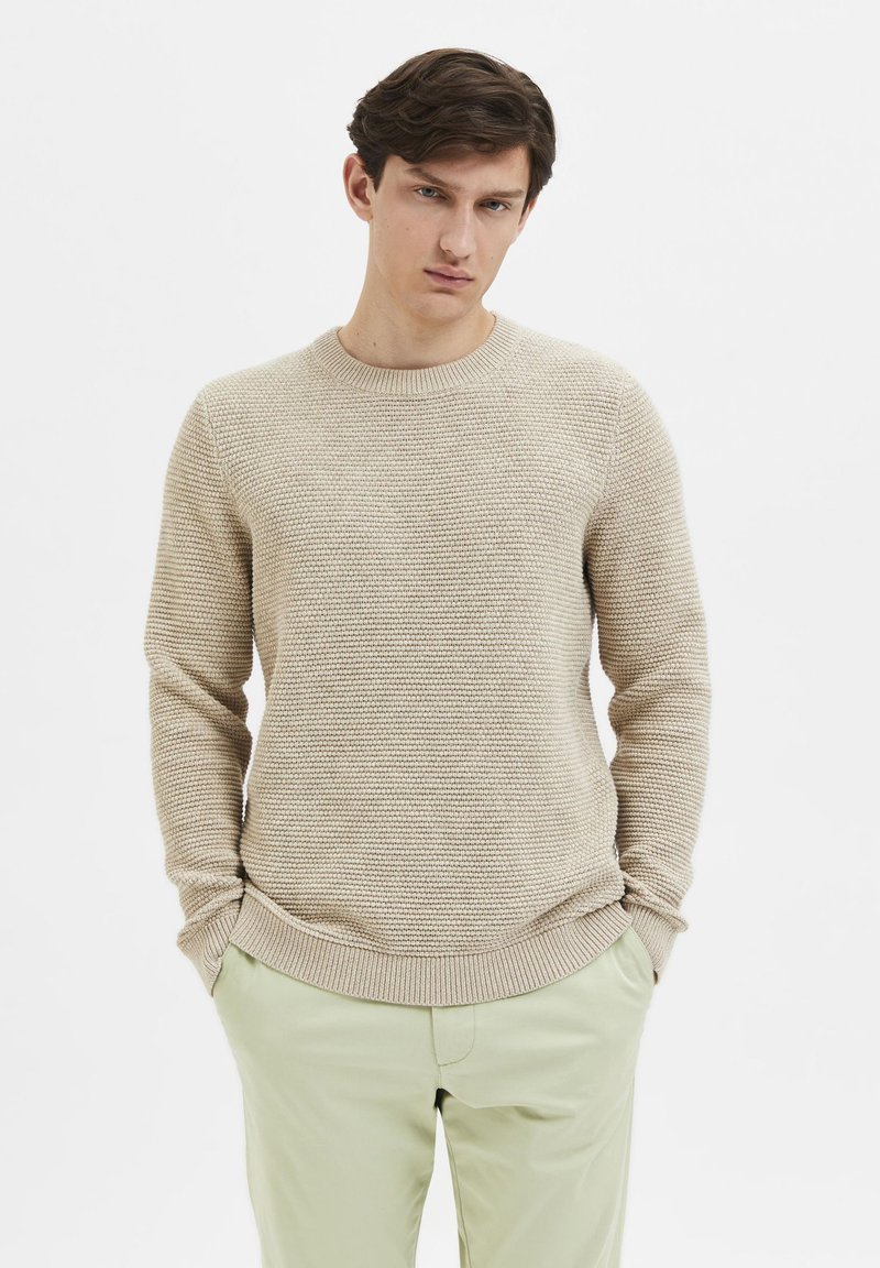 Selected Homme - VINCE LS BUBBLE CREW NECK W NOOS - Striktrøje - pure cashmere, Forstør