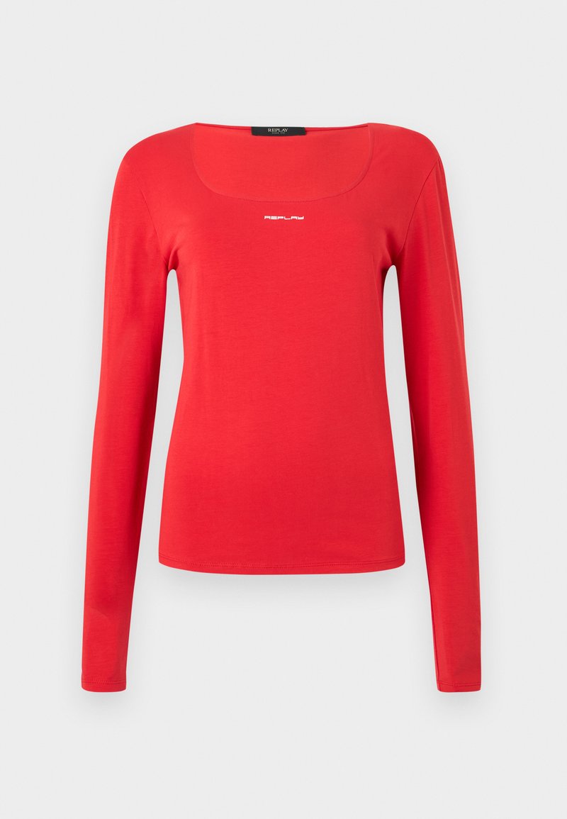 Replay SQUARED NECK - Langarmshirt - red/rot - Zalando