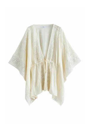 REGULAR FIT - TIE FRONT  DETAIL KAFTAN COVER-UP  - Beach accessory - white