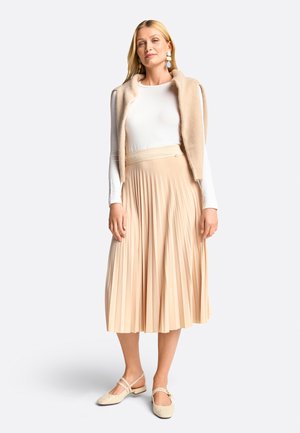 LEICHTER MIDI-PLISSEE ROCK - A-line skirt - caffee latte