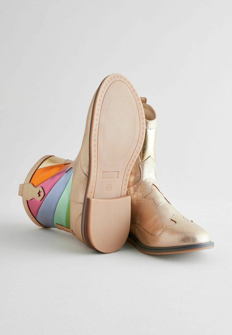 Little Bird REGULAR FIT - RAINBOW STRIPED WESTERN - Cowboy/biker ankle boot - gold/gold-coloured - Zalando Little Bird REGULAR FIT - RAINBOW STRIPED WESTERN - Cowboy/biker ankle boot - gold/gold-coloured - Zalando