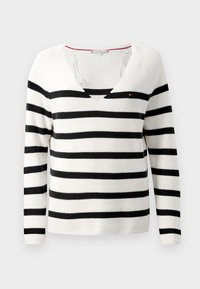 CARDI STITCH - Pullover - ivory petal/dark night navy