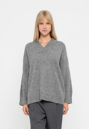 VMBANG V NECK LONG  - Pullover - medium grey melange
