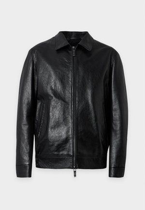 Emporio Armani, BLOUSON JACKET - Læderjakker - black beauty